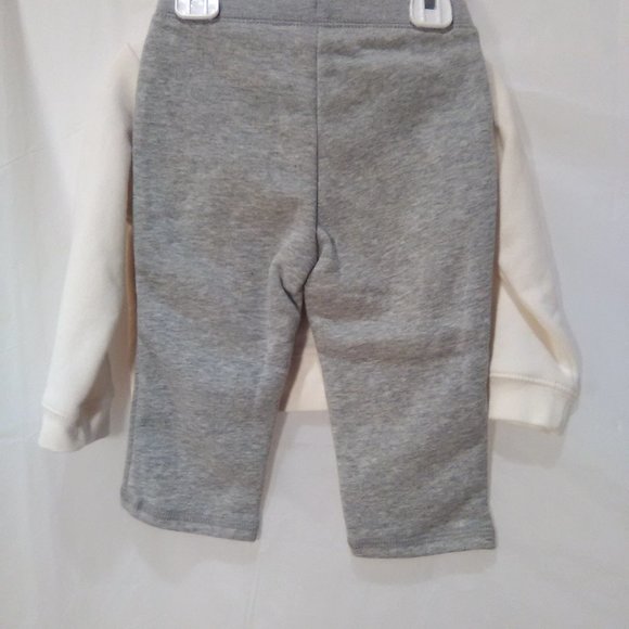 Joe Boxer Girl's Christmas Sweat Suit Set Color Cream/Gray Size 12 Months NWT - Picture 4 of 6